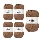 Korbond DK Brown Yarn - 5 x 100g Acrylic Wool - Lightweight, Hypoallergenic & Durable Double Knit Crochet Yarn Knitting Wool (1450m Total)