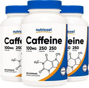 Nutricost Caffeine Pills 100mg Per Serving, 250 Capsules (3 Bottles)
