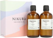 Nikura Peppermint Essential Oil - 200ml (2 x 100ml) | Perfect for Repelling Spiders, Rats, Mice, Bugs, Ants | Great for Hair, Headaches Relief, Energy Boost, Skin, Candle Making | Vegan & UK Made