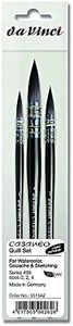 da Vinci Brushes 498 Casaneo Quill (Sizes 0,2,4) Artist Brush Set, Black, 3
