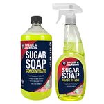 Spear and Jackson - Sugar Soap Concentrate1 Litre with 750ml Ready to Use - Cleaning Walls, Grease, Grime, Dirt and Stain Remover, Kitchen Degreaser, Versatile Cleaner