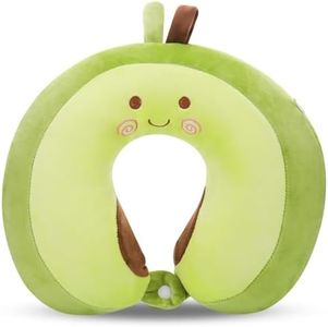 Fentar Neck Pillow for Travel, Memory Foam Kids Travel Pillow, Removable Travel Neck Pillow with Zips, Cute Cartoon Plane Pillow, Comfortable Adult Kids Travel Pillow for Airplane Camping Car Sleeping