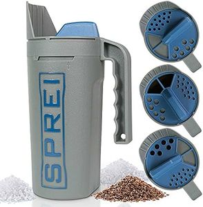 SPREI Spot Spreader 80 oz Handheld Shake Dispenser for Salt, Seed, Grass and Garden Multiple Sized Openings for a Variety of Uses