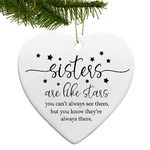 HENKNJAR Sisters Are Like Stars Friendship Gifts Girls Friends Sister Christmas Ornaments Tree Hanging Funny Novelty Survivor Decor for Xmas Garland Wreath Decor Family Wedding/Married/Engaged/Retired