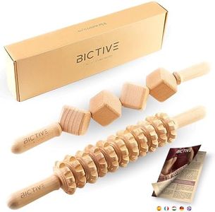 BICTIVE® Kit de 2 Rouleau de Massage pour Maderotherapie Professionnelle. Masseur Anti Cellulite Maderotherapie Kit Complet Cellulite Rouleau Appareil Palper Rouler Kit de Massage Bois Corps