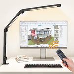 EppieBasic Led Desk Lamp with Clamp,【Dual Light Source】 Desk Lamps for Home Office, Dimmable & 4-Color Modes Desk Light with Remote, Office Lighting with Memory & Timer for Monitor Study Reading