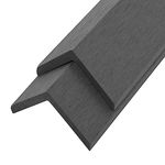 vidaXL Decking Angle Trims, Grey 170cm WPC Edge Finishing Bars, Easy Maintenance, Weather-Resistant - Ideal for Exposed Deck Edges and Step Nosing