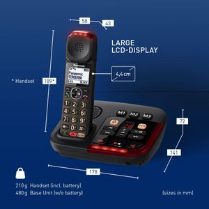 Panasonic Amplified Cordless Phone – Big Button, Loud Volume, Answer Machine