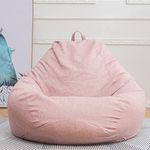 Highdi Bean Bag without Filling, Gaming Huge Bean Bags Chair for Adult Kids Teenagers Children, Polycotton Large Living Room Bean Bag Cover Pink Beanbags Indoor Outdoor