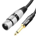TISINO Female XLR to 1/4 Mono Microphone Cable, Unbalanced XLR Female to 6.35mm TS Jack Mic Cord for Dynamic Microphone - 10 FT/3 Meters