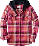 Legendary Whitetails Women's Standard Lumber Jane Hooded Flannel Shirt, Fusion Plaid, X-Large