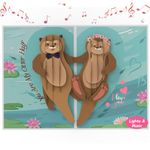 Anniversary Card, Wedding Anniversary Card with Music, Anniversary Cards for 1st/10th/20th/30th/40th/50th/60th Anniversary,for Wife | Husband | Couple | Her | Him, Anni Gifts.(Otter)