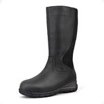 Comfy Moda Winter Boots for Women, Waterproof Wool Lined Tall Snow Boots, Alberta, Black Size 7