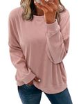 CHICZONE Sweatshirt Women Fall Long Sleeve Ladies Sweater Winter Trendy Crewneck Loose Cute Solid Basic Pullover Tops Meat Powder Large