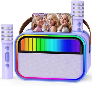 Ankuka Karaoke Machine for Kids Adults, Kids Toys for 3-12 Years Old Girls Birthday Presents, Portable Bluetooth Karaoke Speaker with 2 Microphones Girls Gifts for Girls Party Christmas Xmas (Purple)