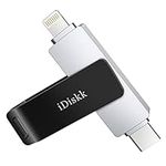 【MFi Certified】iDiskk 128GB 2 in 1 TYPE-C to lightning iPhone Photo stick, USB-C to iPhone memory storage, work with USB-C phones,iPhone USB stick Thumb for iPhone/iPad Mac and Computer