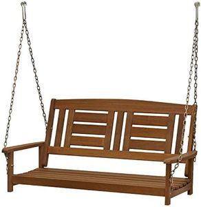Furinno Tioman Hardwood Hanging Porch Swing with Chain