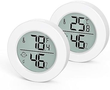 LOFICOPER Mini Digital Thermometer Hygrometer, Wireless Temperature and Humidity Sensor, Indoor Temperature Humidity Gauge with ℃/℉ Switch, Comfort Indicator, for Home, Office, Greenhouse, 2 PCS