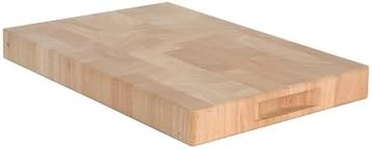 T&G 10932 Rectangular End Grain Chopping Board with Finger Grooves in Hevea, Medium, 38 x 26 x 4 cm