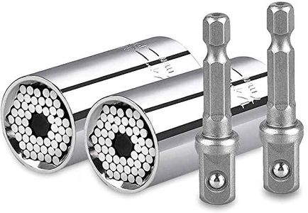 Universal Socket, 2 Pack Professional Socket Grip Adapter 1/4 to 3/4 inch (7-19mm) Ratchet Wrench Power Drill Adapter Tools Gifts for Men Him Husband Dad Father DIY Handyman