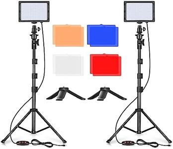 Emart LED Video Light 11 Brightness/4 Color Filters Dimmable Photography Continuous Table Top Lighting, Adjustable Tripod Stand, USB Portable Fill Light for Photo Studio Shooting