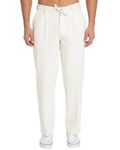 Thevasa Linen Comfort Casual Ease Mens Pants Comfortable and Stylish Casual Trousers/Perfect for Office, Work, and Everyday Wear White 32