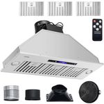 VEVOR Insert Range Hood, 900CFM 4-Speed, 36 Inch Stainless Steel Built-in Kitchen Vent with Touch & Remote Control LED Lights Baffle Filters, Ducted/Ductless Convertible, ETL Listed