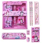 FunBlast Unicorn Stationary Kit For Girls Pencil Pen Book Eraser Sharpener - Birthday Gift (Multicolor), Kid