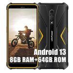 Ulefone Armor X12 Pro Android 13 Rugged Smartphone Canada Unlocked, MTK Helio G36 8GB+64GB Cell Phone Canada, 13MP+8MP Camera, 5.45" HD+, 4860mAh, Dual SIM 4G Rugged Phone, NFC/OTG/GPS/FM, Orange