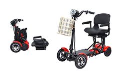 2022 New United Mobility City Slicker EX Battery Powered Mobility Scooter Heavy Duty Lightweight Folding 17 Miles Range Scooter (Red) Multicolor