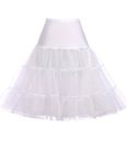GRACE KARIN Fancy Net Crinoline Petticoat Tutu Underdress (S,White)