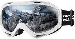 OutdoorMaster OTG Ski Goggles - Over Glasses Ski/Snowboard Goggles for Men, Women & Youth - 100% UV Protection (Stripe Frame + VLT 11.7% Grey Lens)