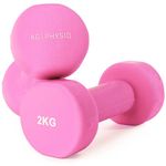 Dumbbells Set Weights by KG Physio - Neoprene-Coated Dumbbells, Sweat-Resistant Dumbellsweights Set with Anti-Roll Technology, Dumbbell Set with Exercise Poster, 1-10kg Dumbbells Pair