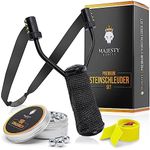 MAJESTY FOREST® Premium Slingshot Set (Black Camo) - Professional Slingshot Twin for Sports and Outdoor - Slingshot Bundle with 100 Balls + Replacement Rubber and E-Book