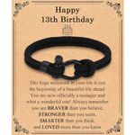 TEVOP 13th Birthday Gifts for Boys, Birthday Bracelet Gifts for 13 Year Old Boys, Unusual 13th Birthday Gifts for Son Grandson Nephew Brother