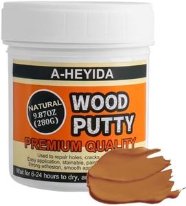 Natural Wood Filler Putty - Repair Wood Cracks & Holes on Furniture, Floors, Cabinets - Paintable, Stainable