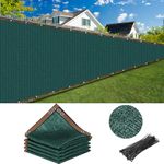 Garden privacy netting 2 x 15 m Privacy Fence Screening 130g/m² Outdoor Heavy Duty Shading Net UV-Resistant Tear-Resistant Windbreak Netting with Cable Ties and Eyelets