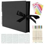 YILEEY Scrapbook Photo Album Large: Scrap book 80 Black Pages DIY Gift Scrapbooking Kits with Accessories Memory Books Guestbooks for Adults Baby Girl