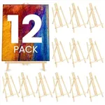 Juvale 12 Pack 13.8-inch Table Top Easels for Painting and Canvas - Wooden Holder Stand for Kids and Artists