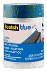 ScotchBlue Pre Plastic Painters Tape, 24 in x 30yd, Tape & Masking Film Combined in One Product, Static Cling to Stay in One Place, No Residue Masking Tape, Film Unfolds to 24" Wide (PT2093EL-24)