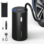 Tire Inflator Portable Air Compressor, AMPBANK AT004 Smart Air Pump for Car Tires, Auto Tire Inflator 150PSI with Pressure Gauge & LED Screen, 2X Faster Air Compressor for Car, Motorcycle, Bike, Ball