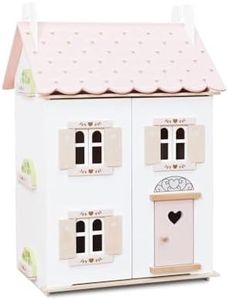 Le Toy Van – Rose Heart Wooden Doll House | Girls & Boys 3 Storey Wooden Dolls House Play Set - Suitable for Ages 3+