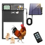 XRDZYXGS Automatic Chicken Coop Door, Weatherproof Automatic Coop Door with Radar Sensor & Timer & Light Sensor, Aluminum Alloy Chicken Door Solar 6000mAh Battery or USB Powered for Poultry (Black)