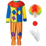 Yoroka 5Pcs Kids clown costume set Circus costume Boys and Girls Cosplay Costumes Quick Dress up for Clown(M)