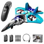 Goolsky RC Airplane Planes, Easy to Fly Remote Control Plane for Adult Kids 2.4GHz 6CH EPP RC Plane 4 Motor RC Aircraft Toys with Gravity Sensing/Stunt Roll/Cool Light/2 Batteries