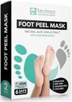 Lavinso Foot Peel Mask for Dry Cracked Feet – 2 Pack Dead Skin Remover Foot Mask for Cracked Feet and Callus - Exfoliating Feet Peeling Mask for Soft Baby Feet, Original Scent