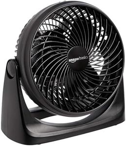 Amazon Basics 11-Inch Air Circulator Fan, Desk Fan for Bedroom, Home and Office, With 90-Degree Tilt Head, 3 Speed Settings, Lightweight (3 LBS), 35 Watts, Black, 11.1"Wx6.3"Dx10.9"H