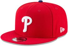 New Era MLB 9FIFTY Adjustable Snapback Hat Cap One Size Fits All (Philadelphia Phillies), Red, One Size