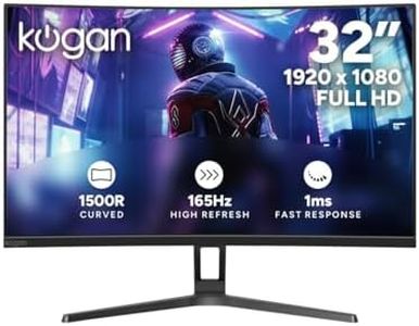 Kogan 32" Curved Full HD 165Hz 1ms FreeSync Gaming Monitor (1920 x 1080) - KAMN32F16SA - 32 Inch