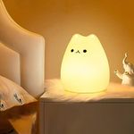 ONEWAY Cat Night Light Kids Nightlight,Squishy Cute Lamp Dimmable Childrens Night Light Baby with Timer & 7 Colors,Rechargeable Night Lamp Bedroom Smart LED Bedside Lamps Toddler Night Light Newborn